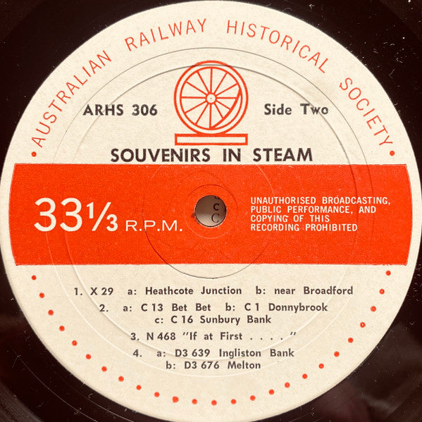 No Artist : Souvenirs In Steam - Recorded on the Victorian Railways (LP, Album)