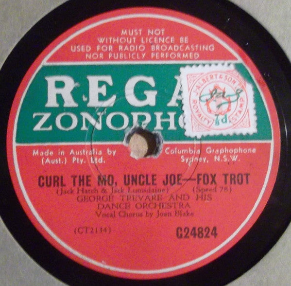 George Trevare & His Dance Orchestra : Pistol Packin' Mama / Curl The Mo, Uncle Joe (Shellac, 10")