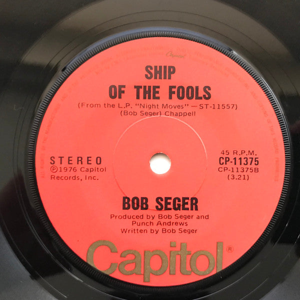 Bob Seger : Night Moves (7", Single)