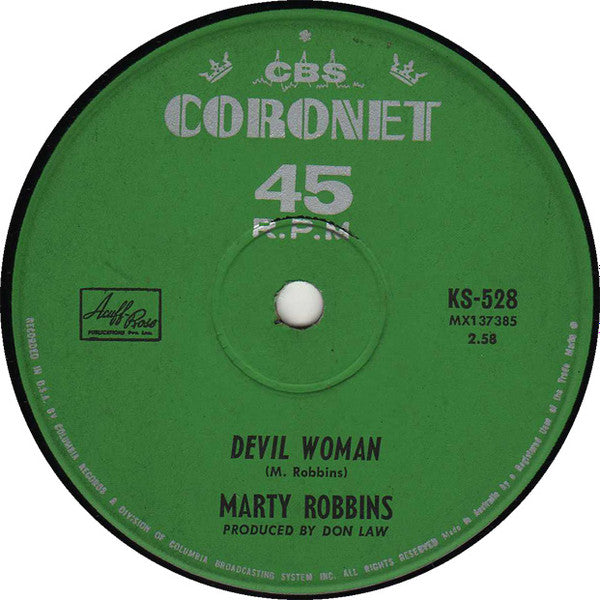 Marty Robbins : Devil Woman (7", Single)