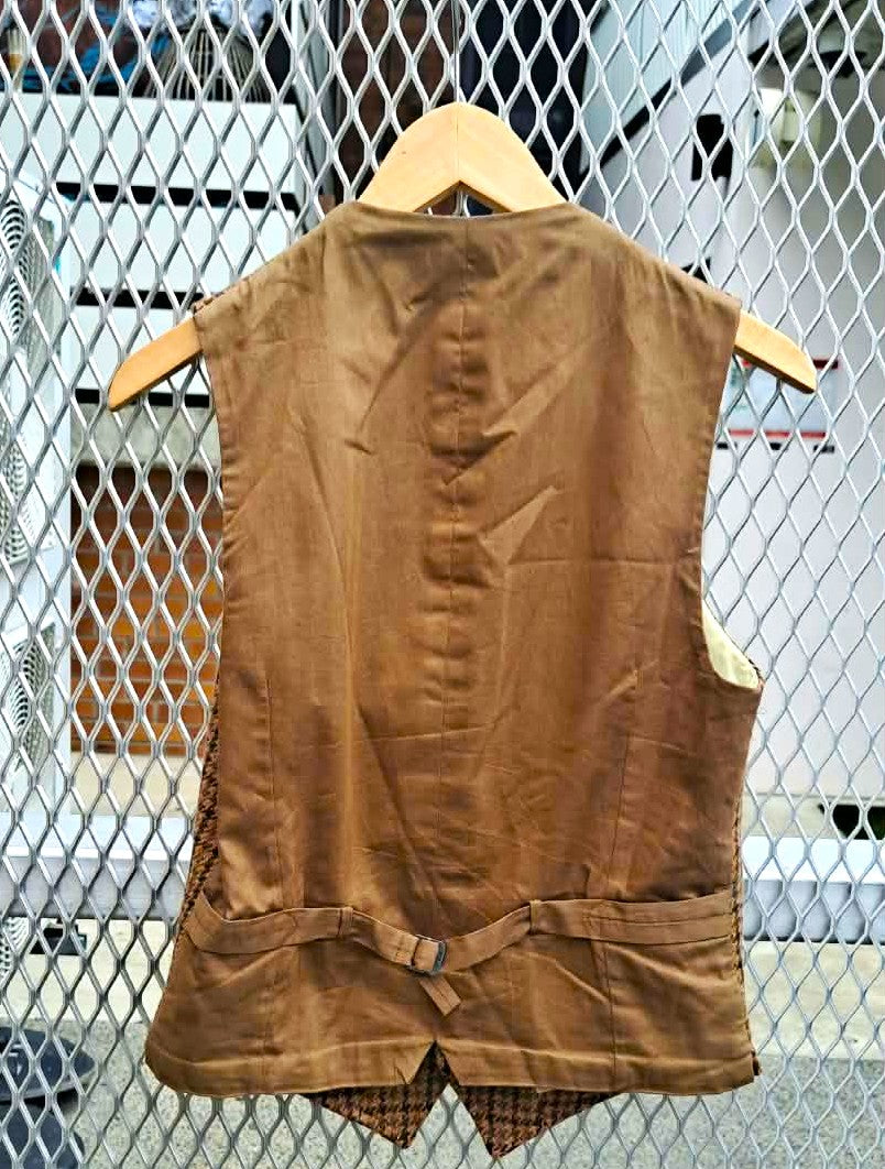 Polo Ralph Lauren Irish Tweed Checked Mens Wool Vest Mens Small 36R