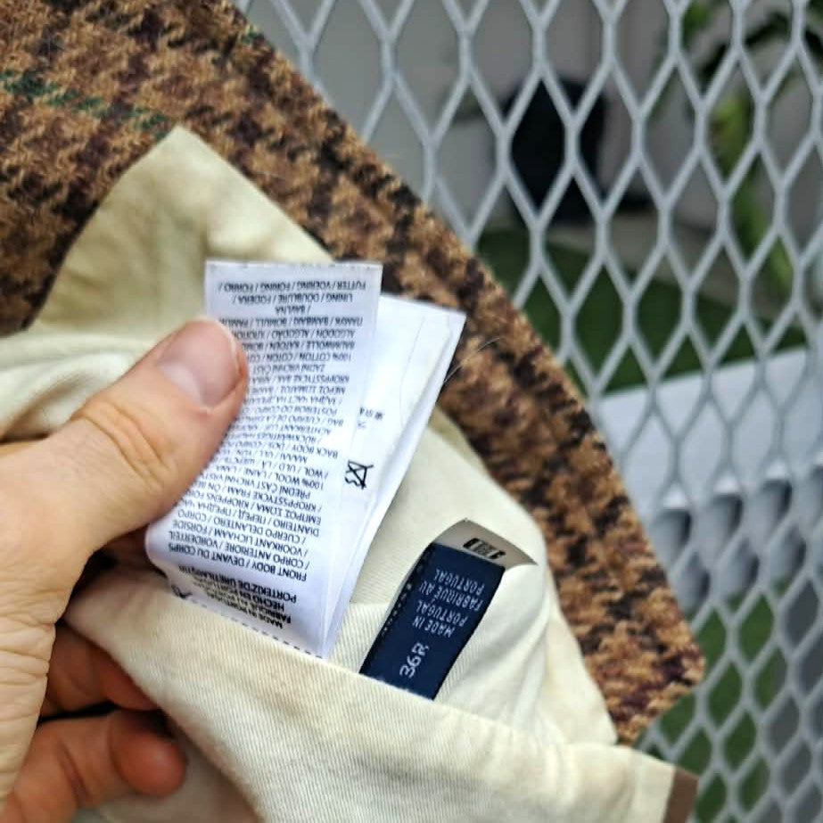 Polo Ralph Lauren Irish Tweed Checked Mens Wool Vest Mens Small 36R