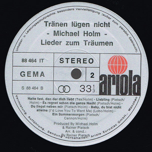 Michael Holm : Tränen Lügen Nicht - Lieder Zum Träumen (LP, Album)