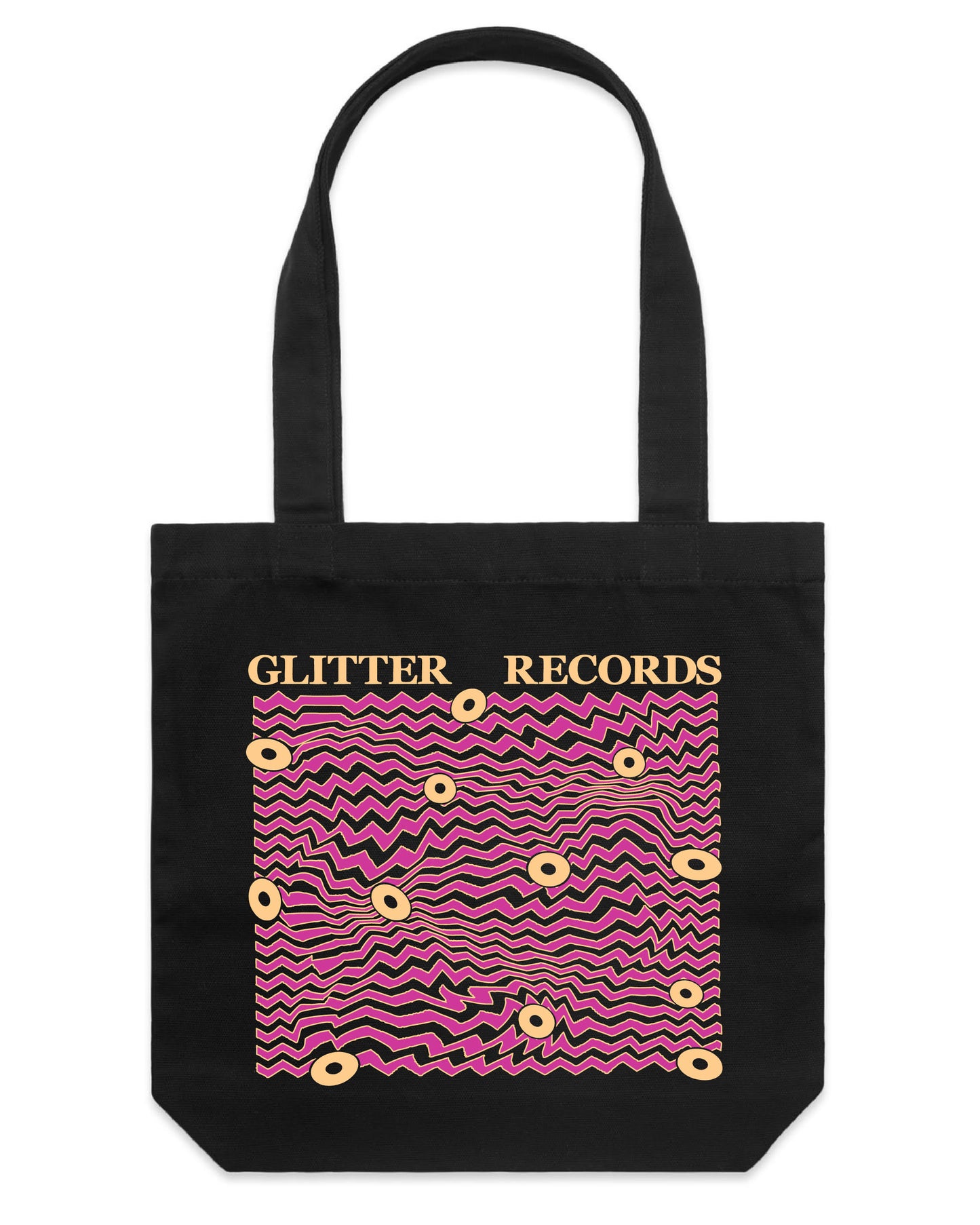 Glitter Records X No.7 Print House 2026 Record Store Tote Bag Electric Pink