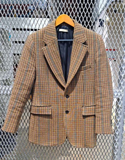 Recto Brown Wool‑Blend Houndstooth Blazer — Mens (2021) K‑fashion