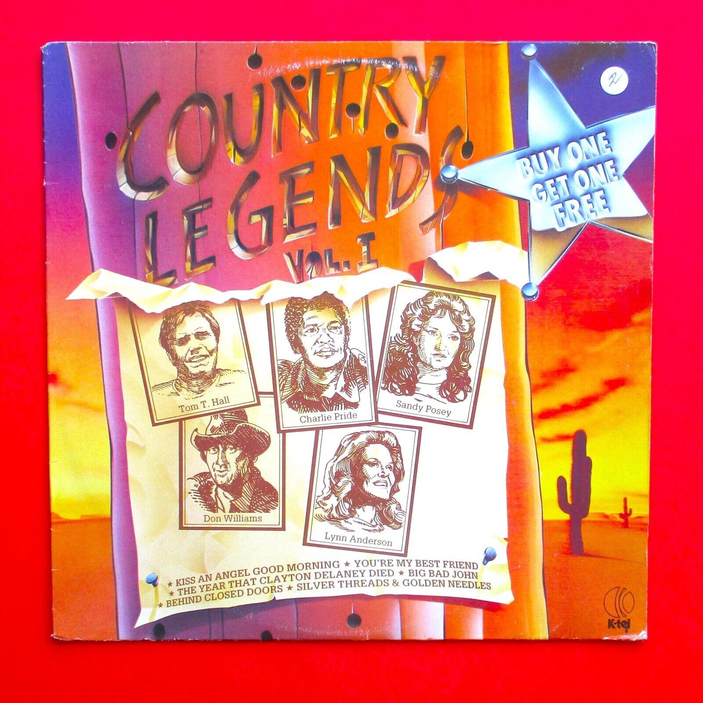 Country Legends Vol. 1 Vinyl Compilation Album LP Jimmy Buffett Patsy Cline