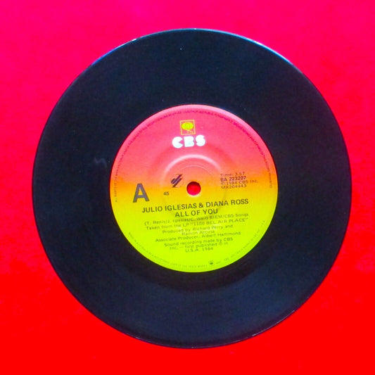 Julio Iglesias & Diana Ross ‎All Of You / The Last Time 1987 Vinyl 7" Single