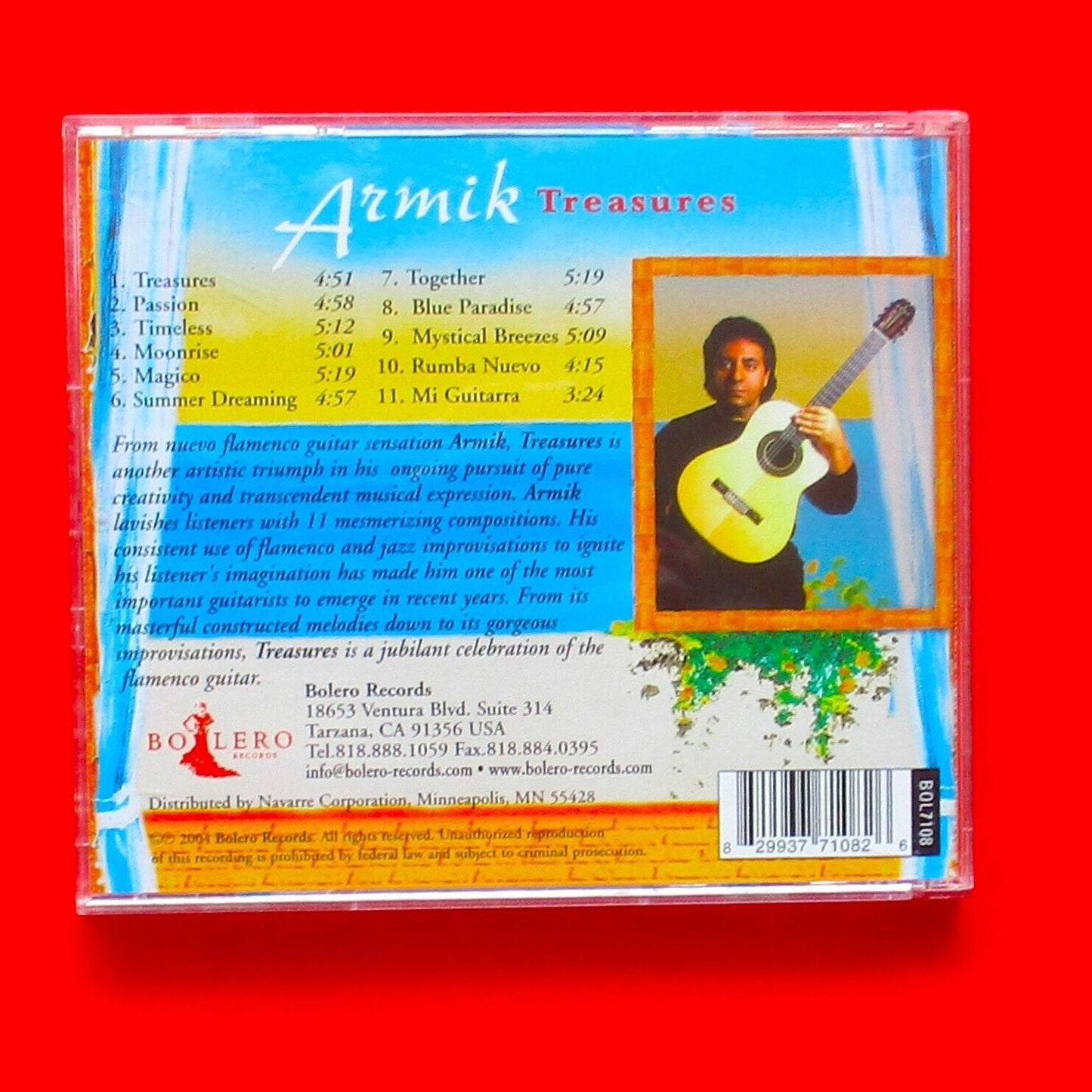 Armik ‎Treasures 2004 CD Album Latin Jazz Flamenco Guitar