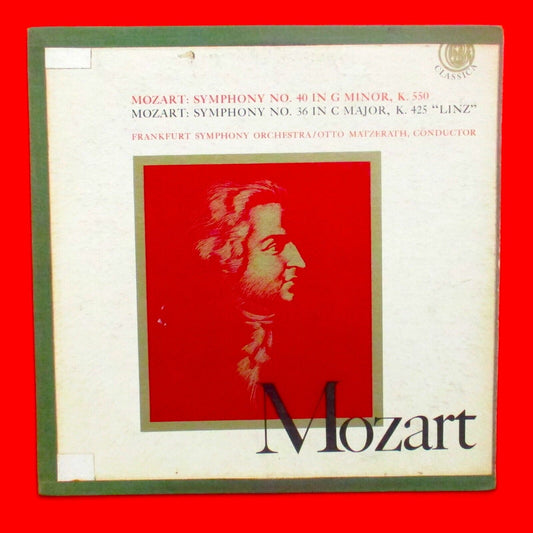 Mozart Symphony No. 40 In G Minor, K. 550 No. 36 In C Major K. 425 Linz LP