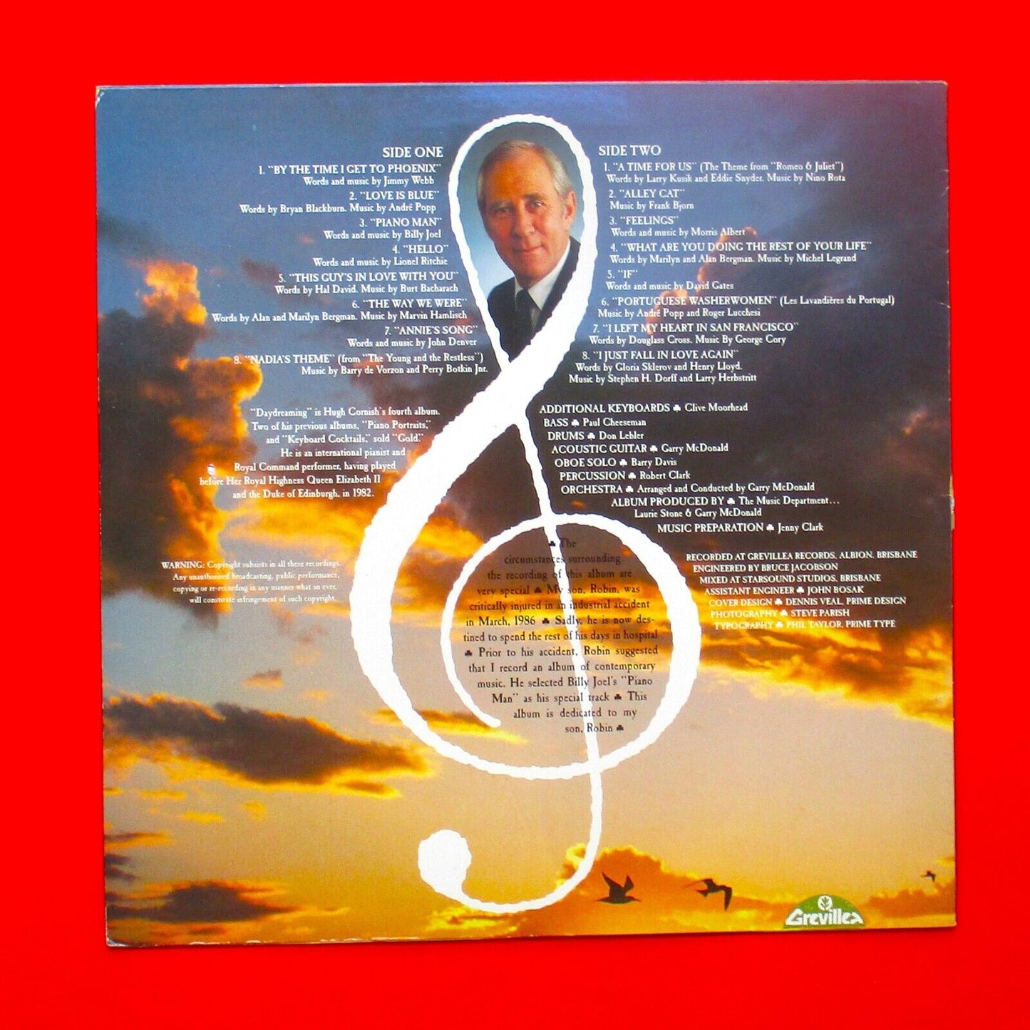 Hugh Cornish ‎Daydreaming Vinyl Album LP 1987 Australian Grevillea Records
