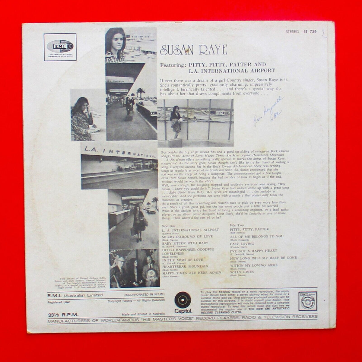 Susai Rayer Susan Raye Susan Raye Vinyl Album LP Australian Pressing Folk Country ...