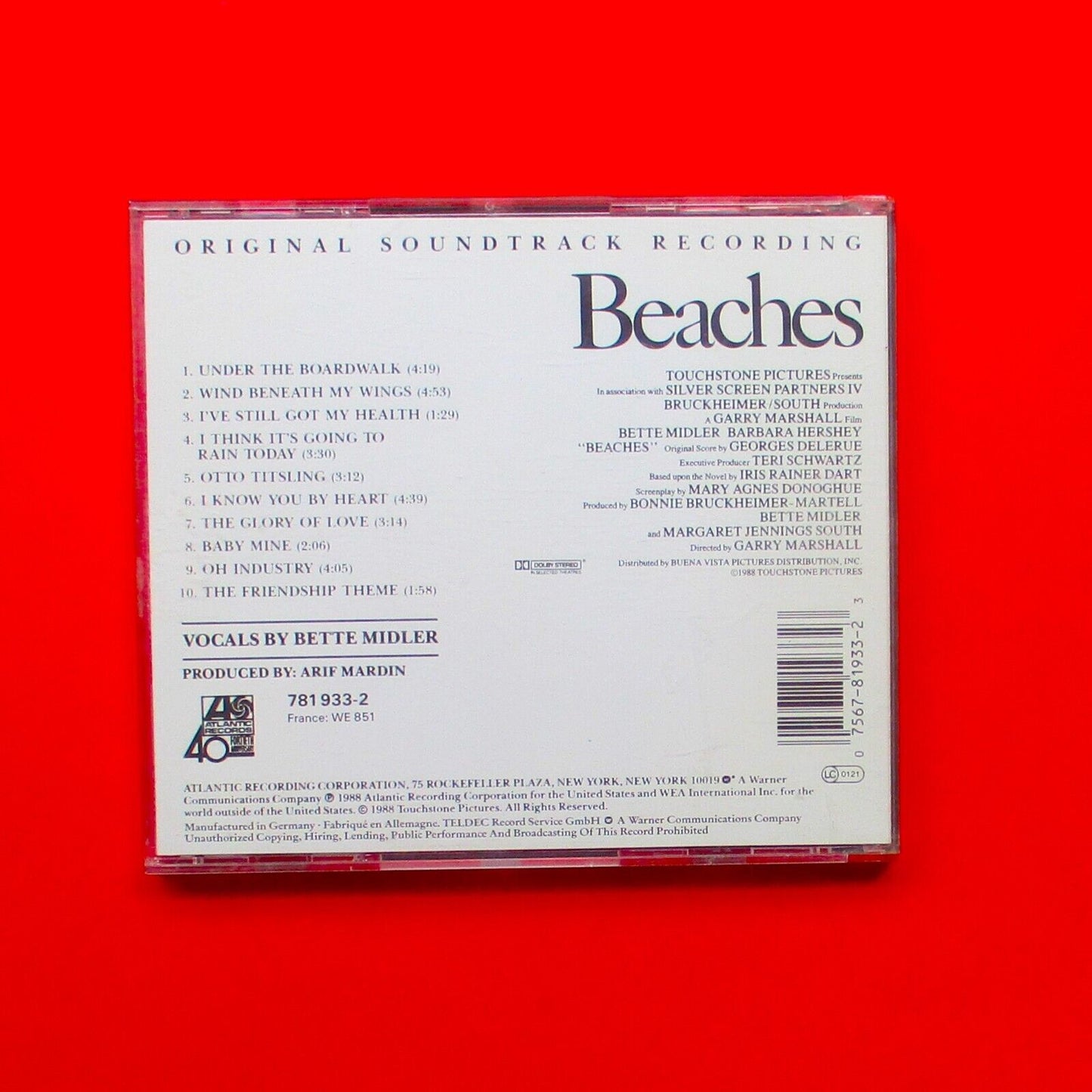 Bette Midler Beaches (Original Soundtrack Recording) Australian CD Album