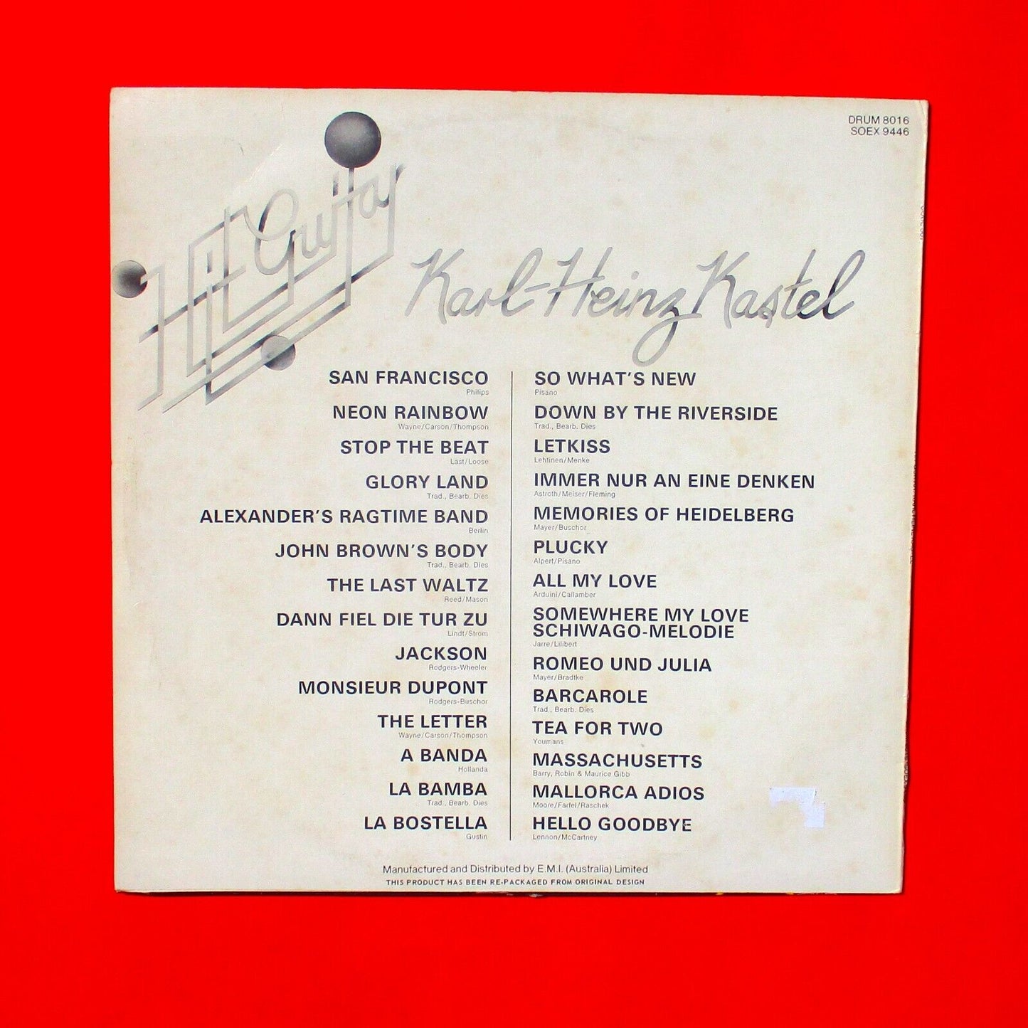 Karl Heinz Kastel Hit Guitar 28 Brilliant Guitar Peformances Vinyl Album LP