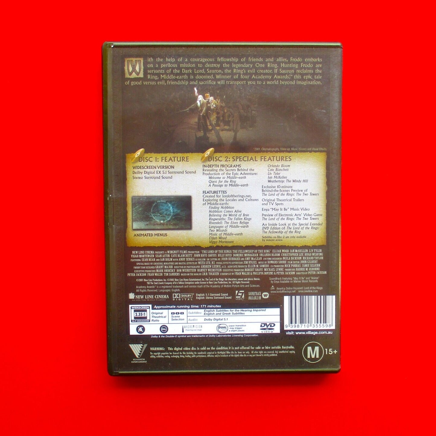 Lord Of The Rings The Fellowship Of The Ring  2001 DVD