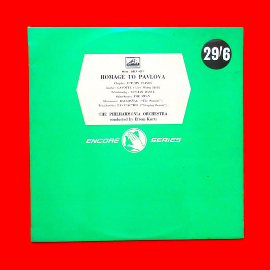 Efrem Kurtz Homage To Pavlova Vinyl Album LP OELP 9097