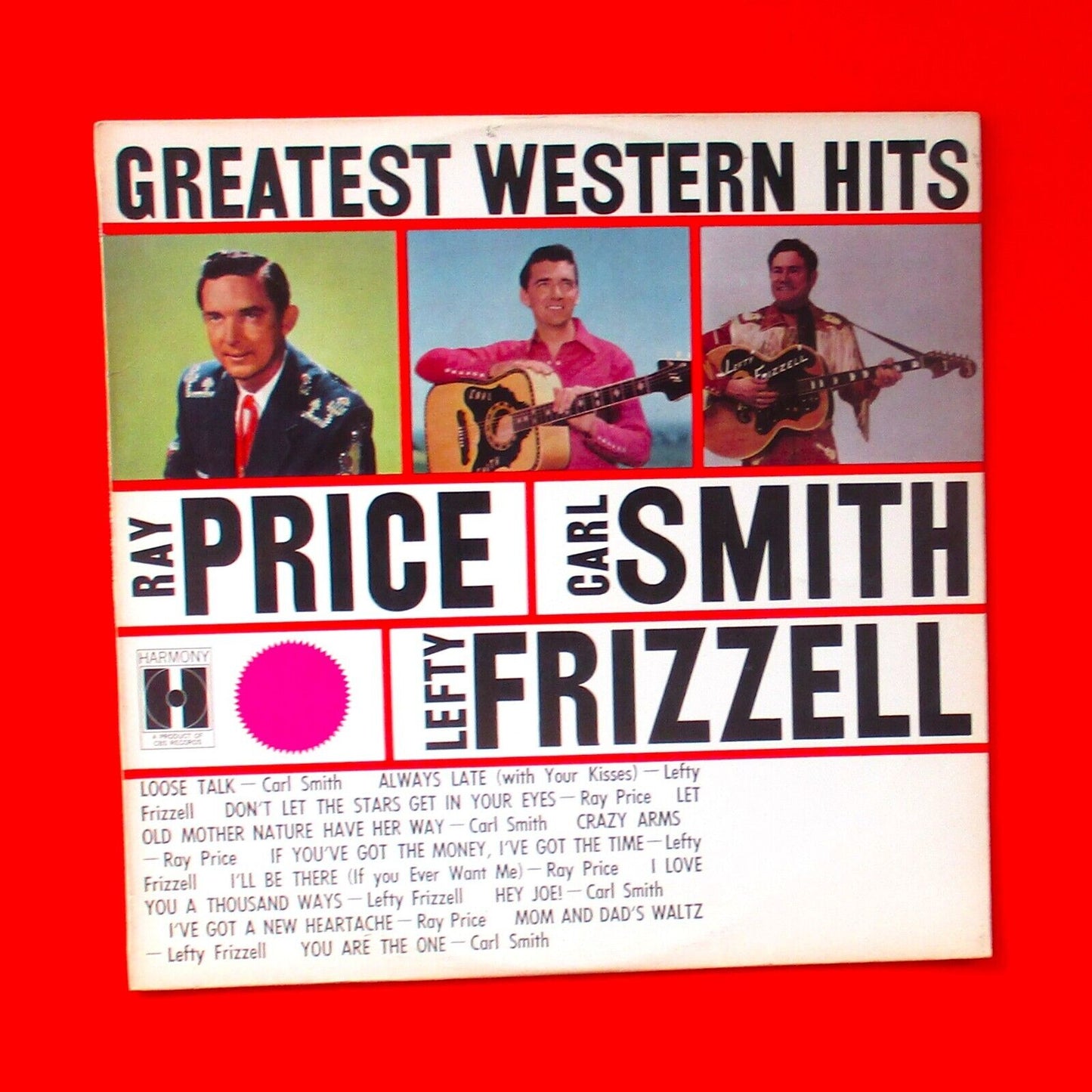 Greatest Western Hits, Vol. 1: Ray Price, Carl Smith, Lefty Frizzell Vinyl LP