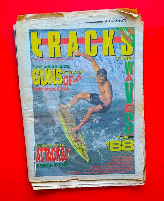 Tracks Magazine December 1988 Australian Surfing Shark Attacks Young Guns Go Off