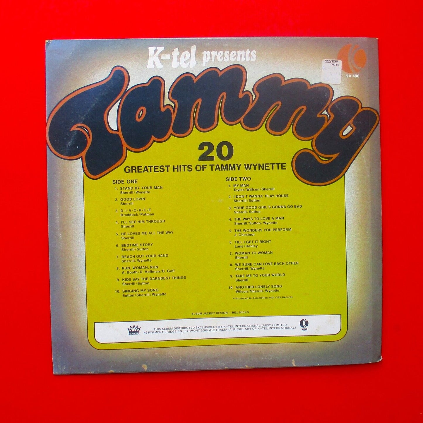 K-Tel Presents Tammy 20 Greatest Hits Of Tammy Wynette 1976 Vinyl LP
