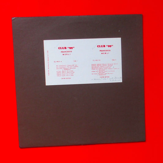 Francesco Merli ‎Francesco Merli Vinyl Album LP Limited US Club 99 Opera