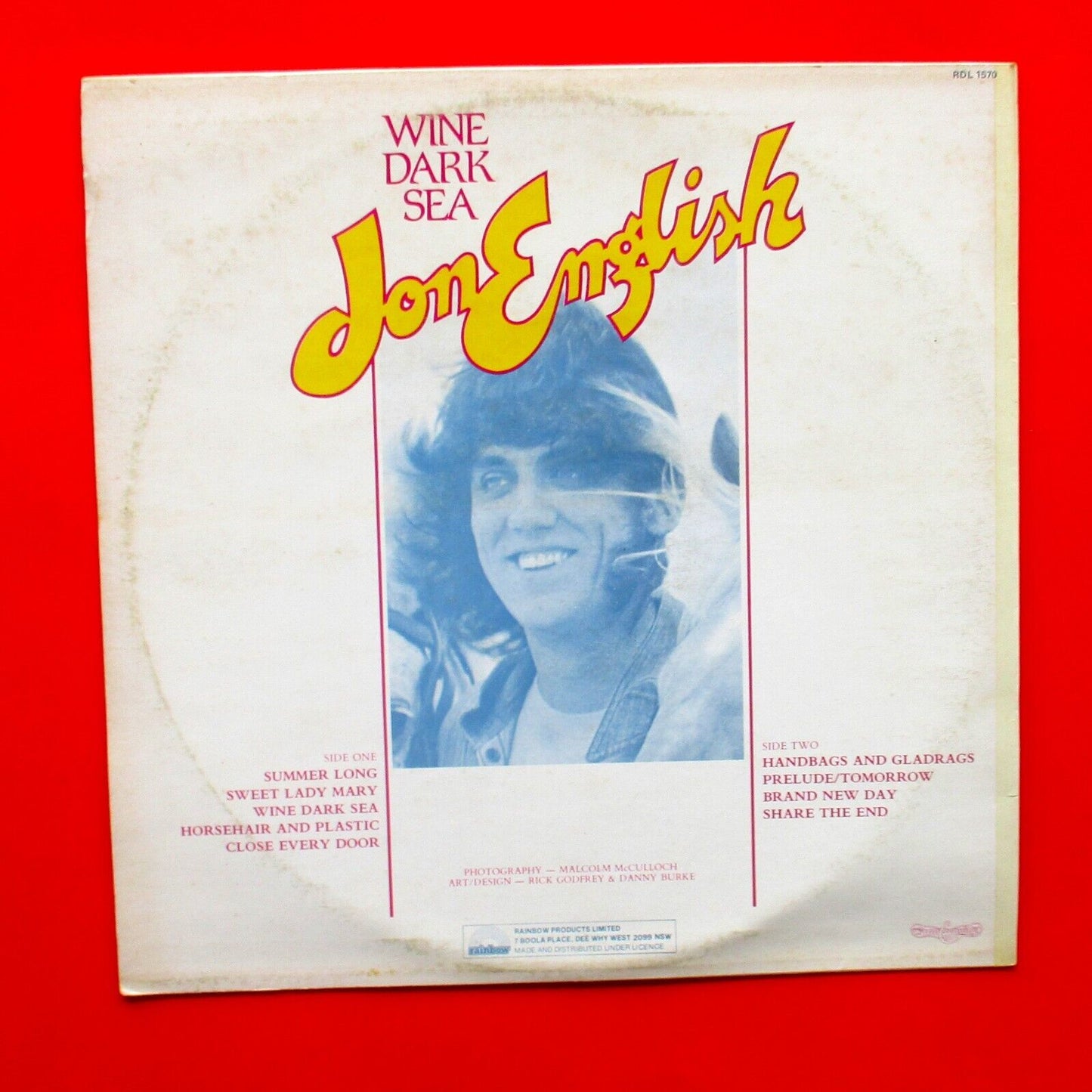 Jon English Wine Dark Sea Vinyl Album LP 1981 Australian Pressing