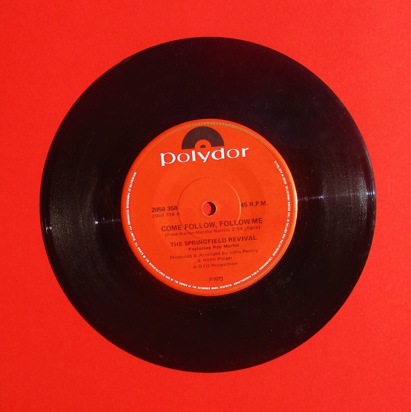 Springfield Revival ‎Come Follow, Follow Me 1973 Vinyl 7" Single