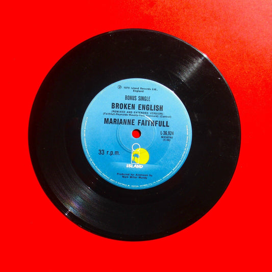 Marianne Faithful Broken English 1979 Vinyl 7" Inch Bonus Single