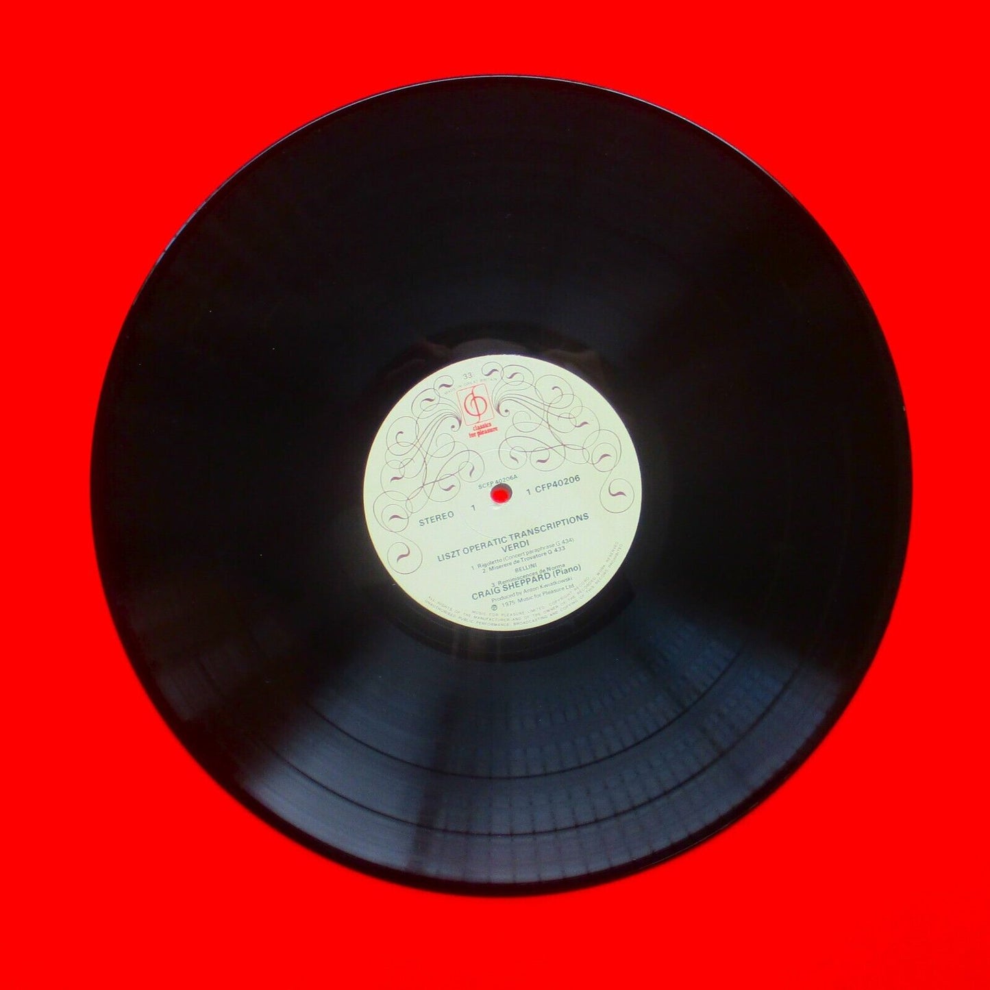 Franz Liszt Craig Sheppard ‎Operatic Transcriptions Vinyl Album LP 1975 Pressing
