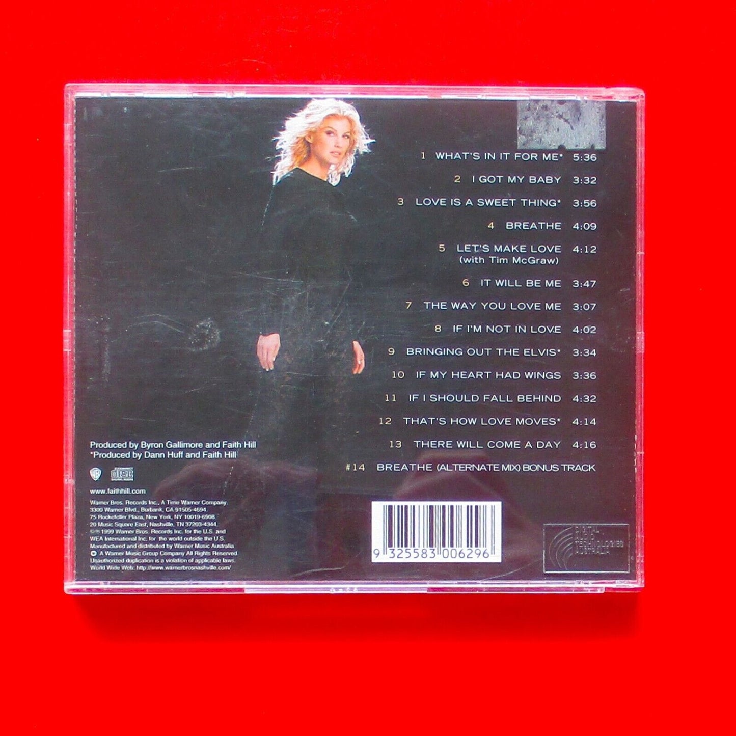 Faith Hill ‎Breathe 1999 CD Album Australian Only Version Country Rock