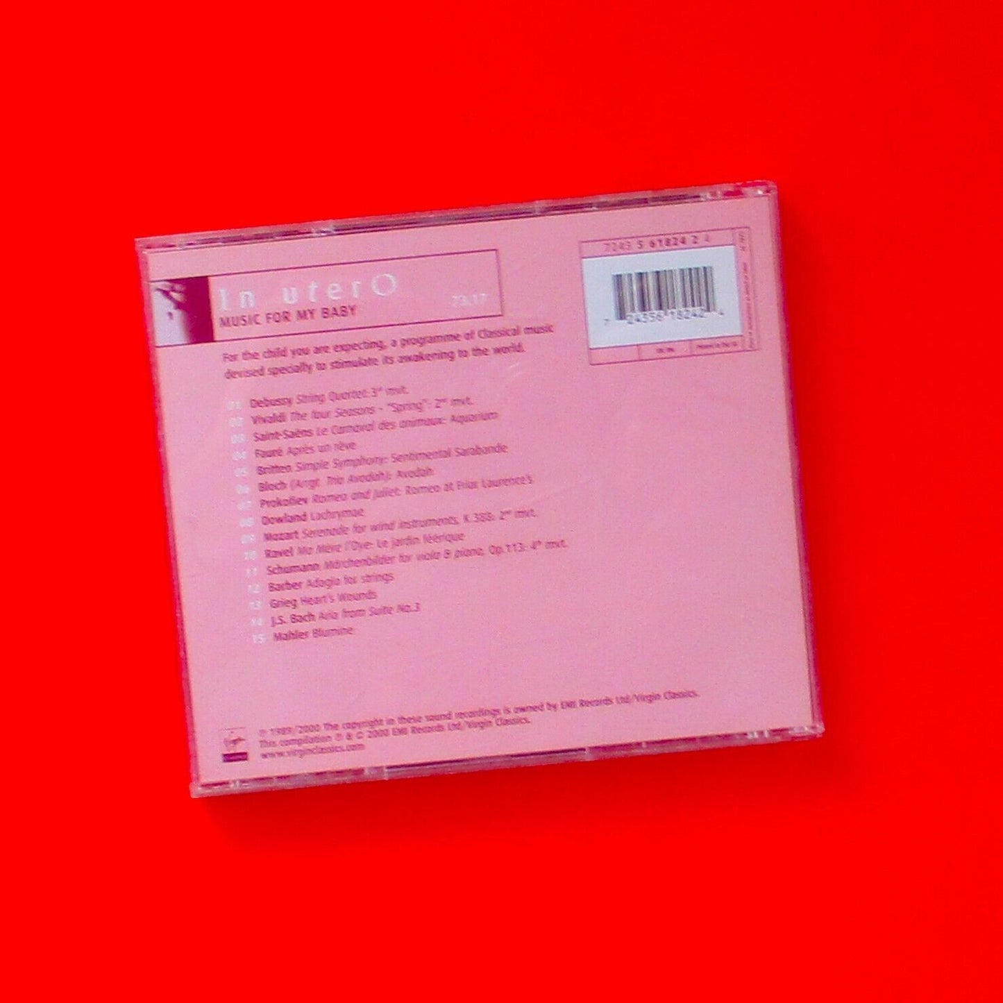 In Utero Music For My Baby 2000 Virgin Classical CD Album