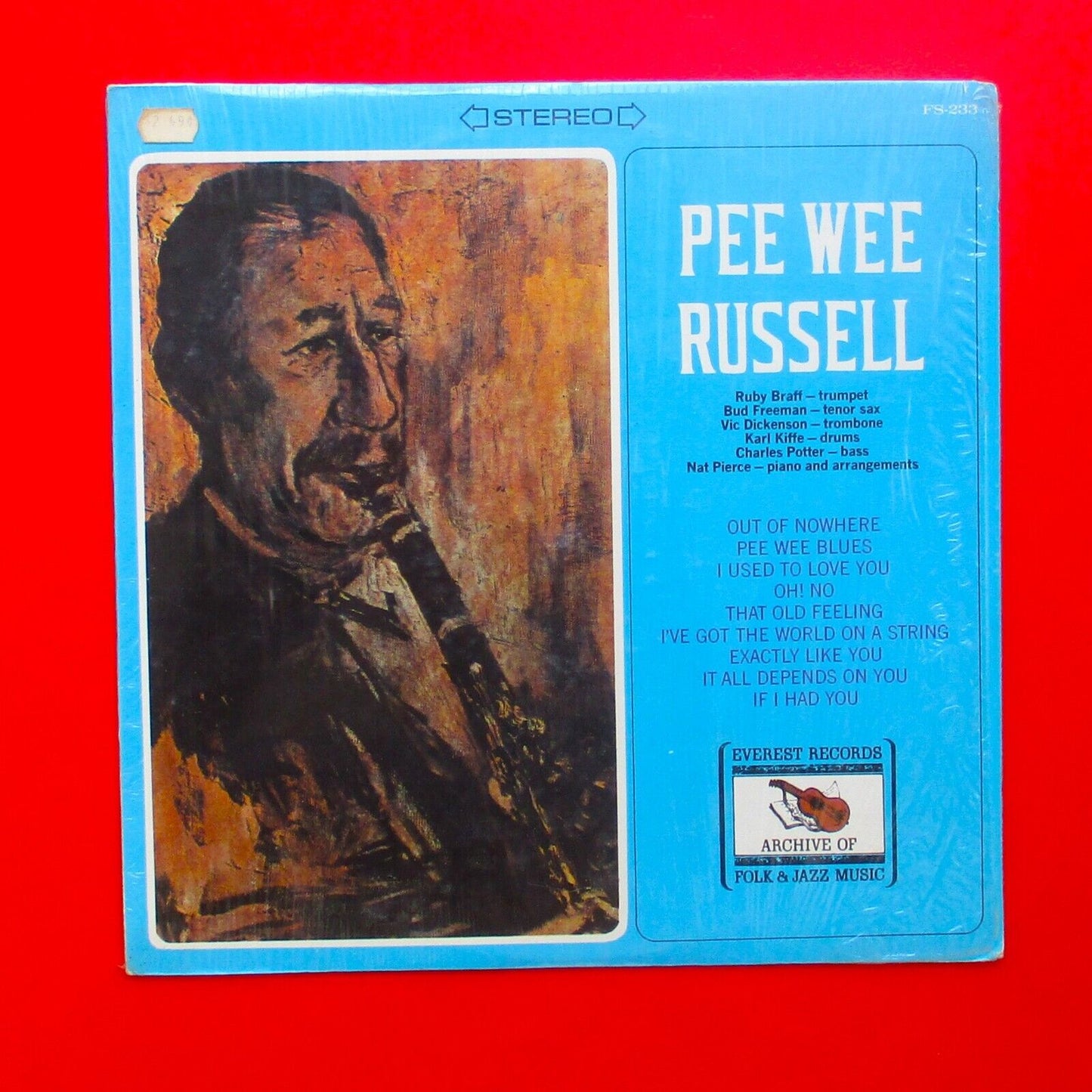 Pee Wee Russell Everest Records Archive Of Folk & Jazz Music Vinyl LP in Shrink