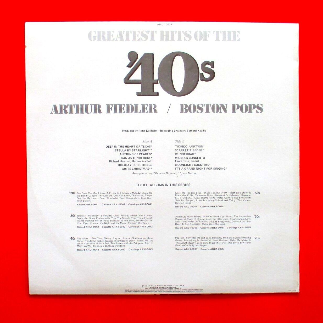 Arthur Fiedler & The Boston Pops Orchestra ‎Greatest Hits Of The '40s Vol. 2 LP