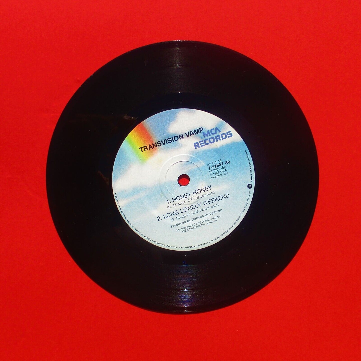Transvision Vamp ‎Revolution Baby Vinyl 7" Single 1988 Australian Pressing