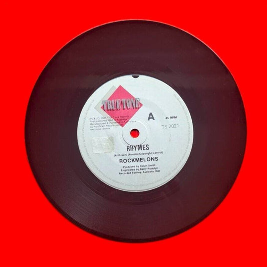 The Rockmelons Rhymes Vinyl 7" Single 1988 Australasian Pressing Synth Pop