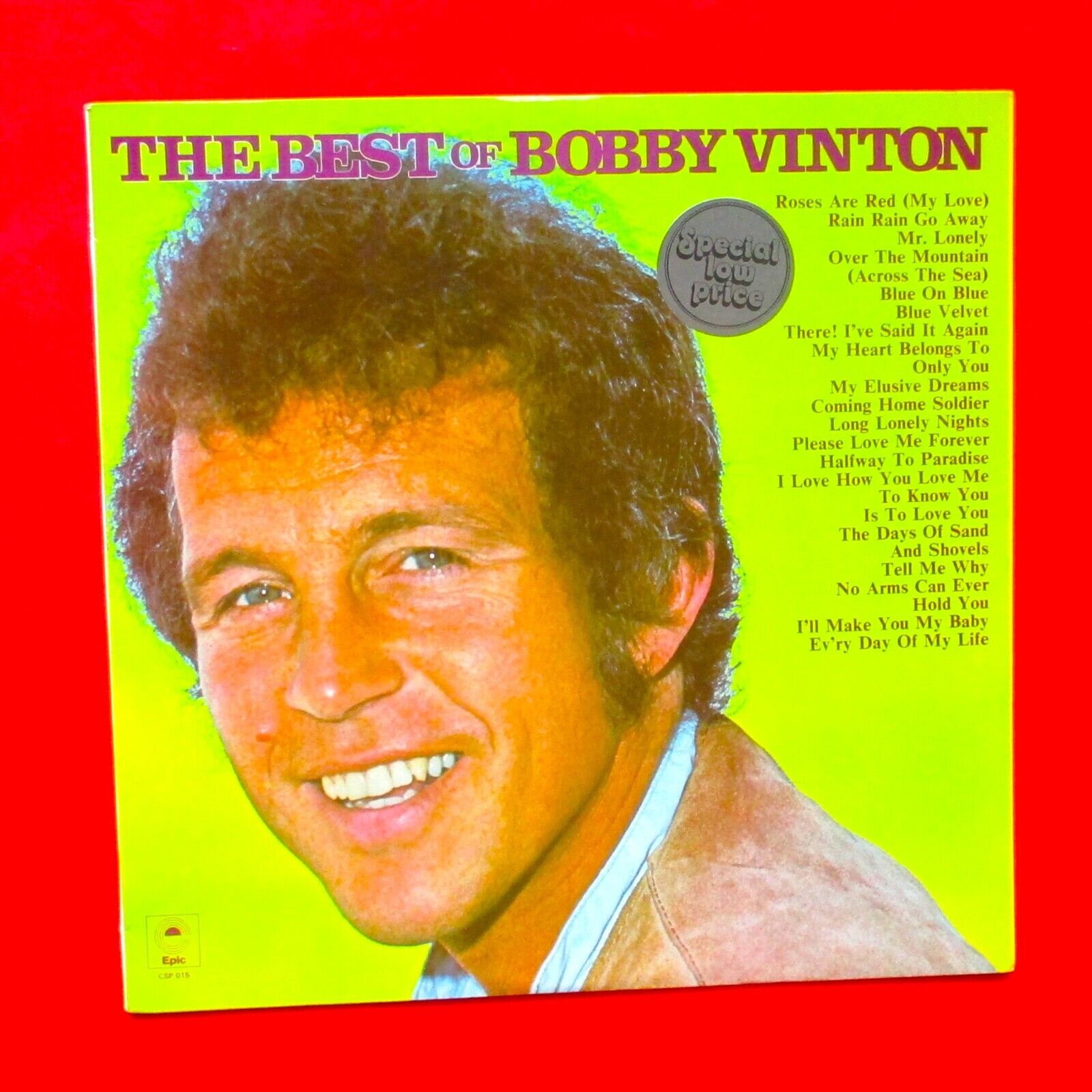 Bobby Vinton ‎The Best Of Bobby Vinton Vinyl Album LP 1976 Australian –  Glitter Records