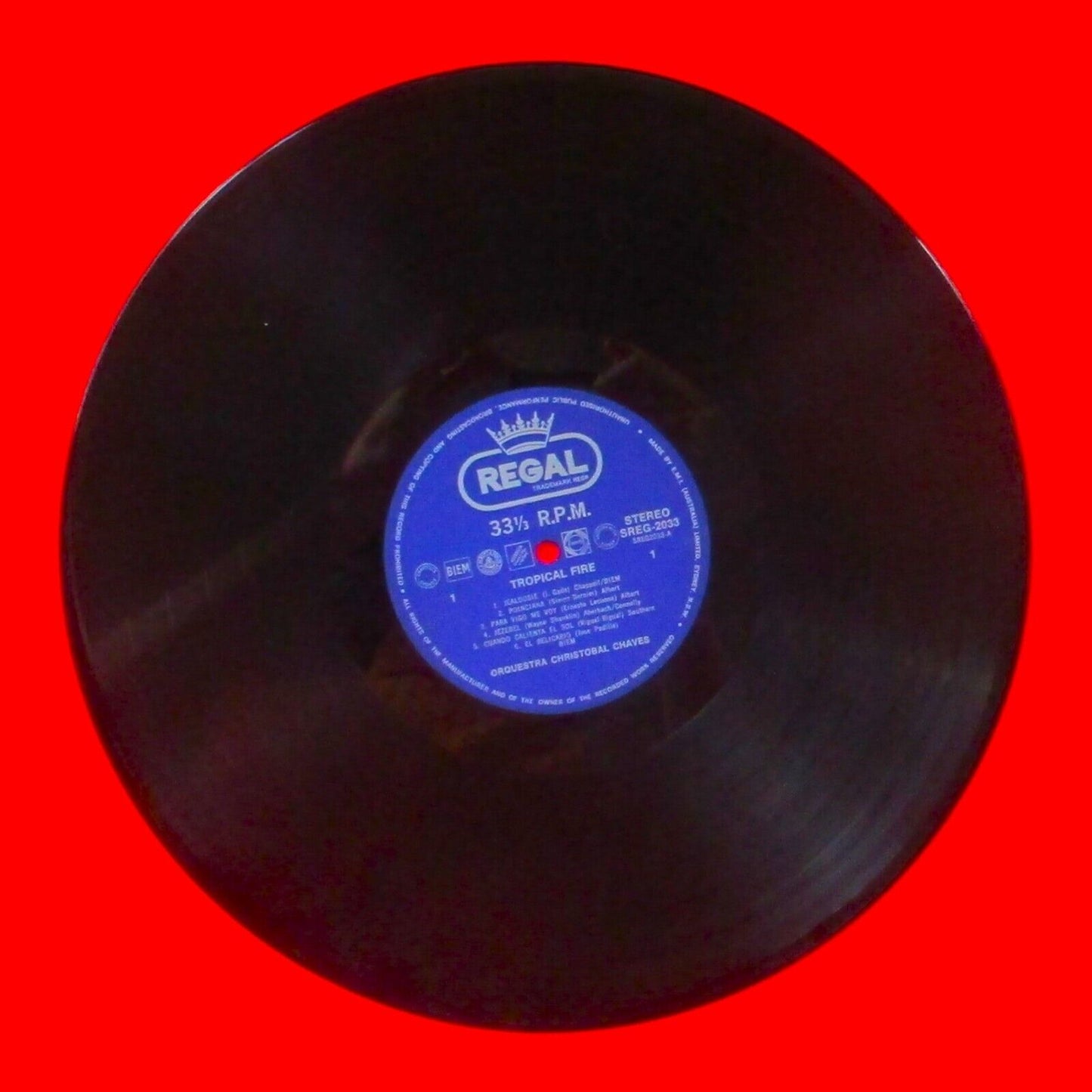 Orquestra Cristobal Chavez Tropical Fire Vinyl Album LP 1967 Australian Latin